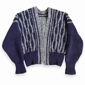 Vintage Handmade Granny Core Cropped Cardigan Sweater SzS Buttons Artisan Made